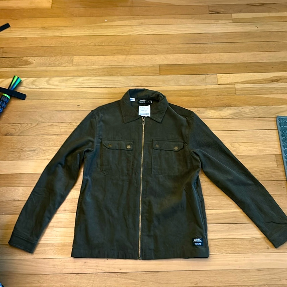 West, size medium, dark green corduroy